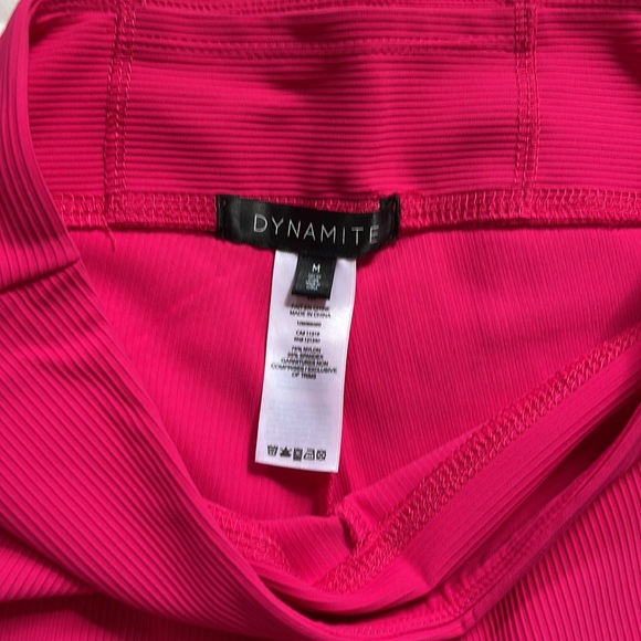 NWOT DYNAMITE PINK BIKER SHORTS - Picture 2 of 4